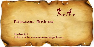 Kincses Andrea névjegykártya