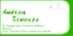 andrea kincses business card